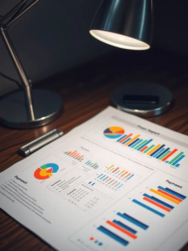 A professional image depicting a detailed project report with financial charts and graphs, showcasing the depth of analysis provided by Manish Gugliya & Company.