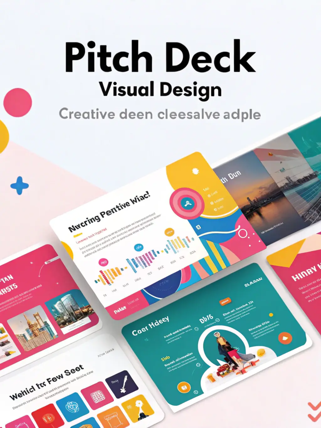 A visually appealing image of a pitch deck design, showcasing compelling visuals, key information, and a clear call to action.