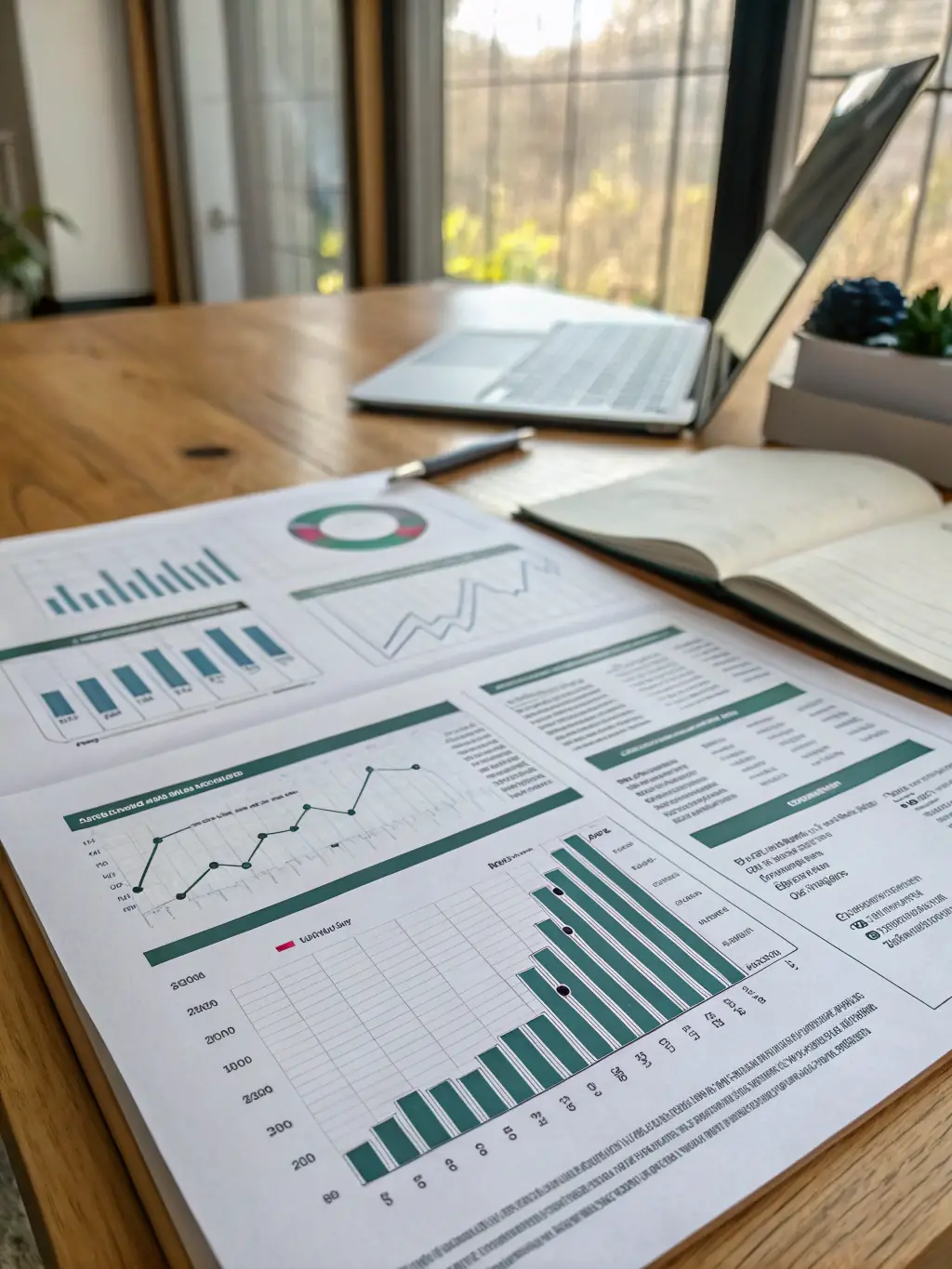 An image of a well-structured business plan document, highlighting key sections such as market analysis, financial projections, and operational strategies.