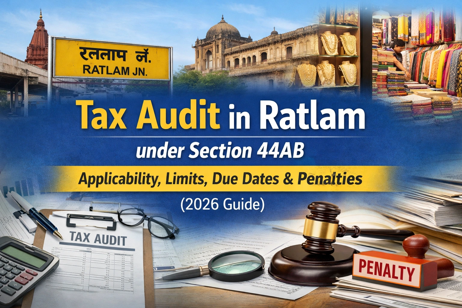 Tax Audit in Ratlam under Section 44AB – Applicability, turnover limits, due dates and penalties guide for 2026 by Chartered Accountant in Ratlam Madhya Pradesh.