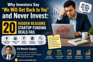 Why Investors Say We Will Get Back to You and Never Invest – 20 Hidden Reasons Startup Funding Deals Fail | CA Manish Gugliya