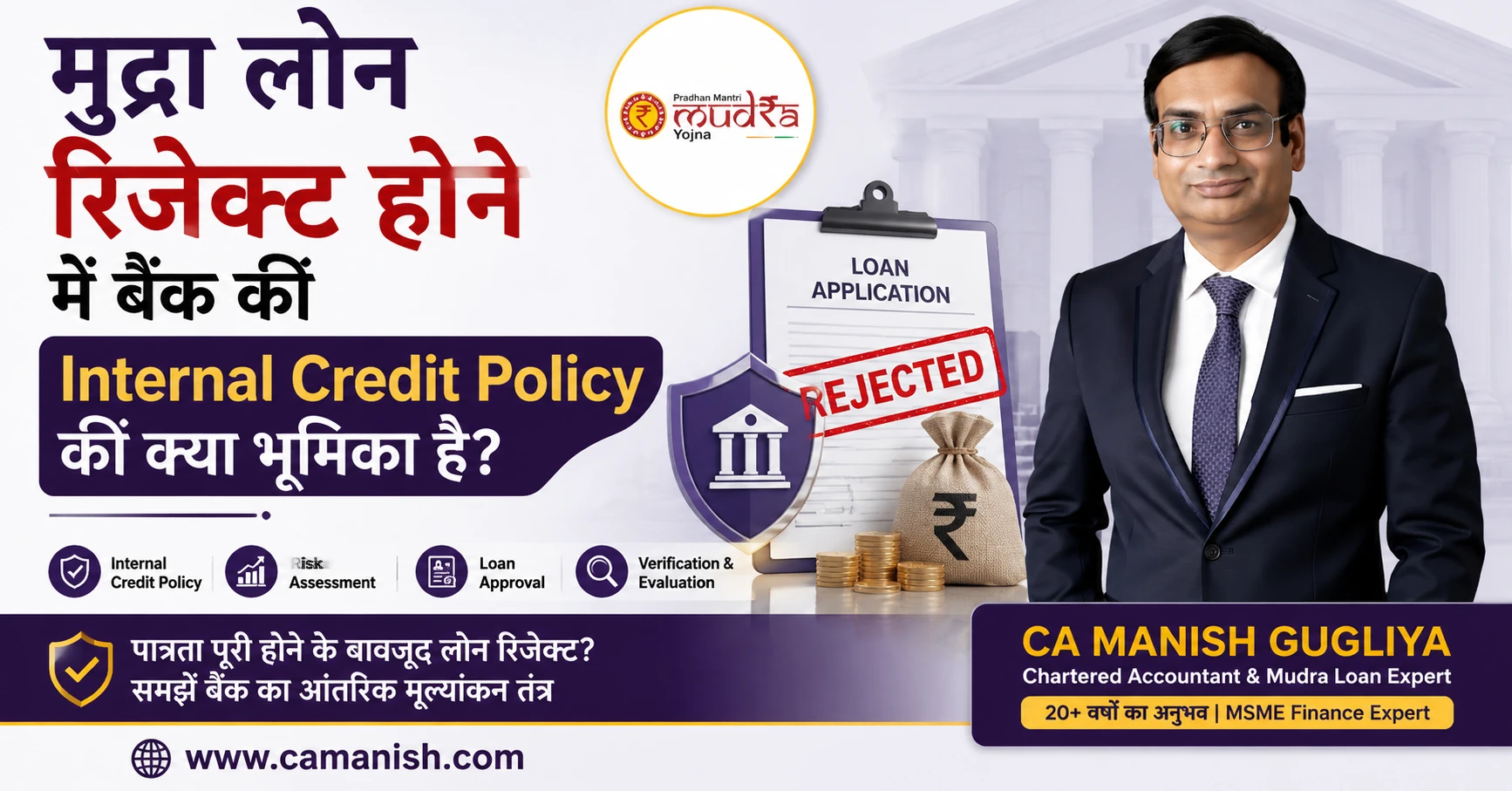मुद्रा लोन रिजेक्ट होने में बैंक की Internal Credit Policy की भूमिका – CA Manish Gugliya द्वारा विशेषज्ञ मार्गदर्शन